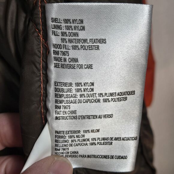 Michael Kors Down Packable Jacket Coat Orange Removable Hood Puffer PL - Picture 5 of 16